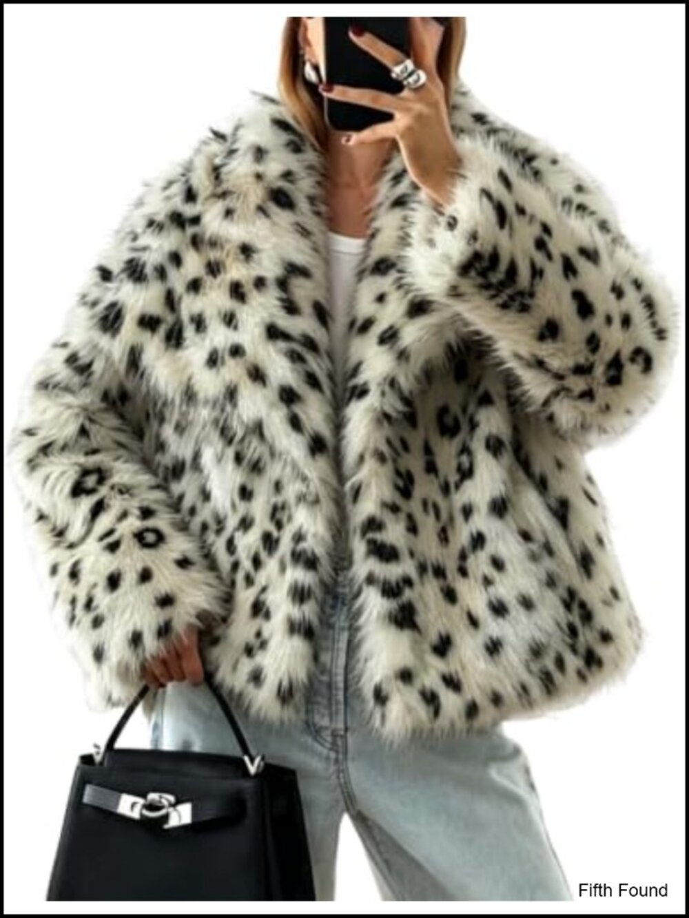 Womens Faux Fur Coat Cropped Fluffy Shaggy Jacket Snap Button Pockets